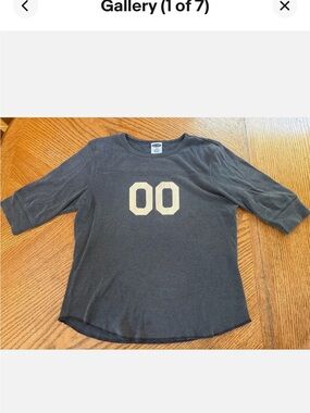 Y2K Old Navy 1/2 sleeve football style graphic Tee Heavyweight cotton Medium
